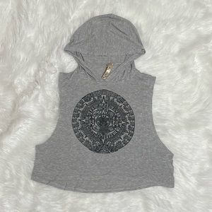 Scotty Grey Circular Graphic Hooded Top
